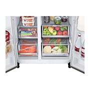 LG 635L InstaView Door in Door? Side by Side (Brushed Steel), Energiklass E, Vatten/is via r?ranslutning, Smart Diagnosis? med Wi-Fi, GSXV90BSAE