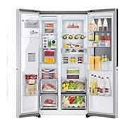 LG 635L InstaView Door in Door? Side by Side (Brushed Steel), Energiklass E, Vatten/is via r?ranslutning, Smart Diagnosis? med Wi-Fi, GSXV90BSAE