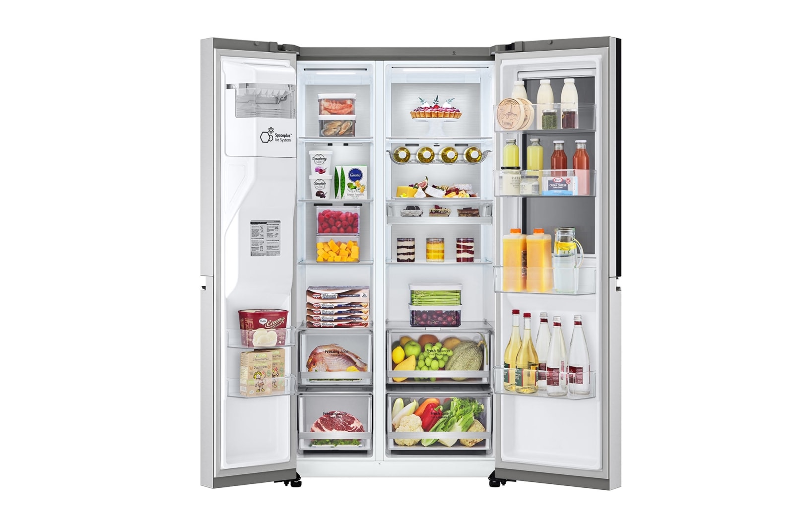 LG 635L InstaView Door in Door? Side by Side (Brushed Steel), Energiklass E, Vatten/is via r?ranslutning, Smart Diagnosis? med Wi-Fi, GSXV90BSAE