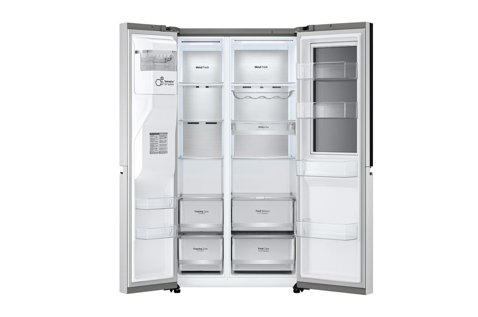 LG 635L InstaView Door in Door? Side by Side (Brushed Steel), Energiklass E, Vatten/is via r?ranslutning, Smart Diagnosis? med Wi-Fi, GSXV90BSAE