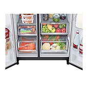 LG 635L InstaView Door in Door? Side by Side (Matte Black Steel), Energiklass E, Vatten/is via r?ranslutning, Smart Diagnosis? med Wi-Fi, GSXV90MCAE