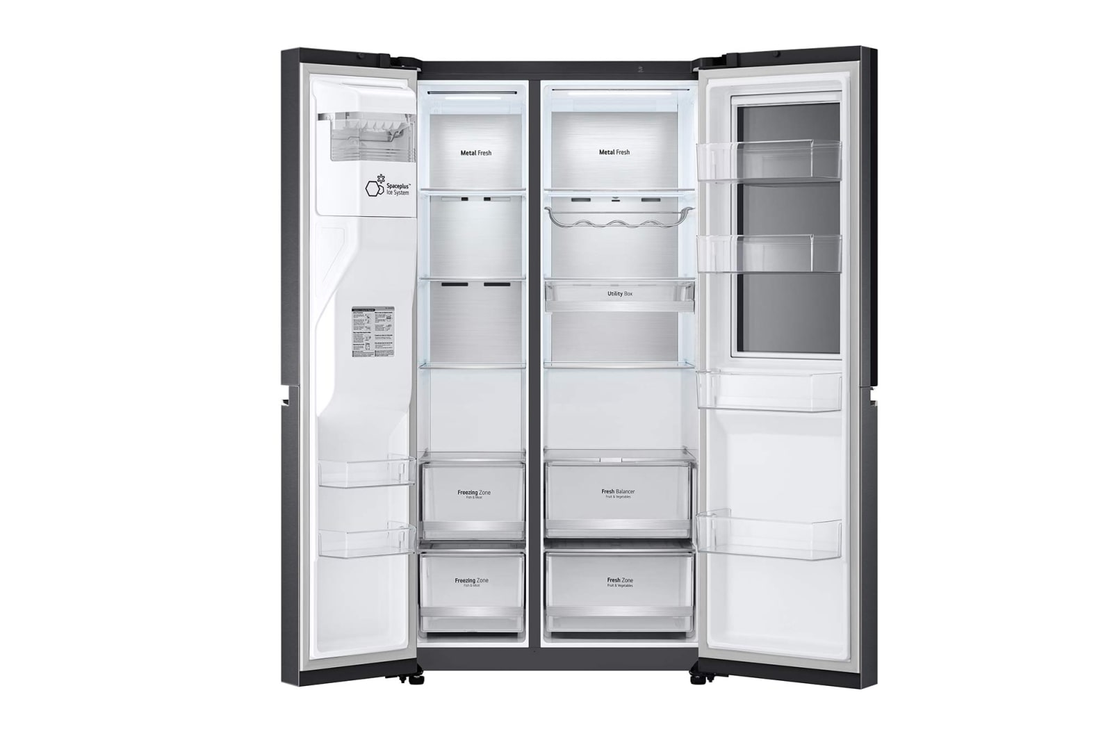 LG 635L InstaView Door in Door? Side by Side (Matte Black Steel), Energiklass E, Vatten/is via r?ranslutning, Smart Diagnosis? med Wi-Fi, GSXV90MCAE