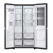 LG 635L InstaView Door in Door? Side by Side (Matte Black Steel), Energiklass F, Vatten/is utan r?ranslutning, Smart Diagnosis? med Wi-Fi, GSXV91MCAF