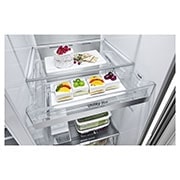 LG 635L InstaView Door in Door? Side by Side (Shiny Steel), Energiklass E, Vatten/is utan r?ranslutning, Smart Diagnosis? med Wi-Fi, GSXV91PZAE