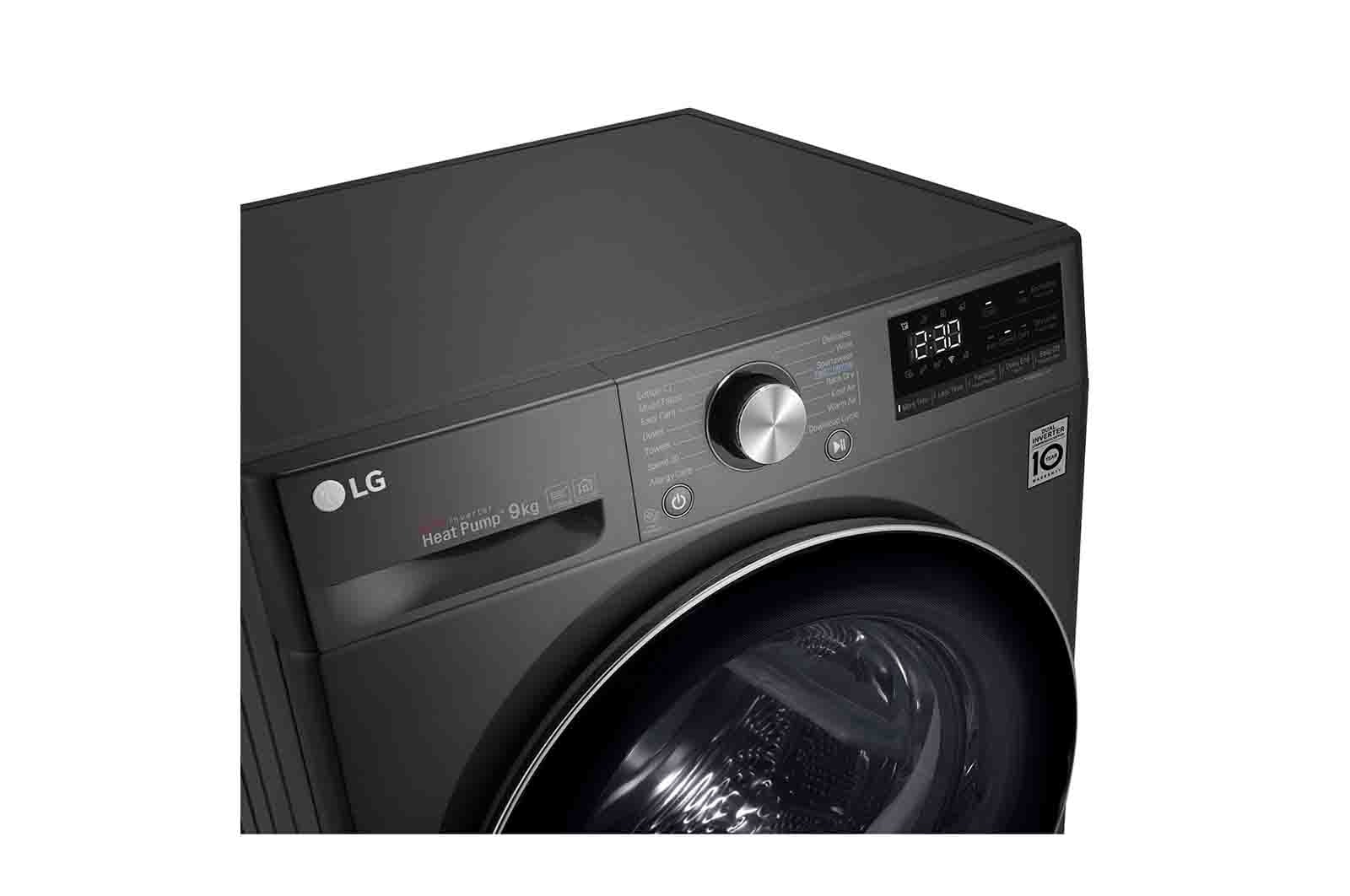 LG Svart 9-kg DUAL Inverter Heat Pump? -torktumlare med ? Eco Hybrid? och v?rmepumpsteknologi , RV9DN902B