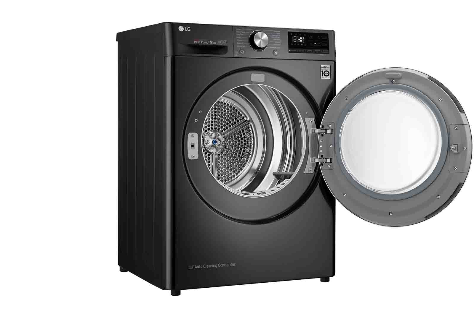 LG Svart 9-kg DUAL Inverter Heat Pump? -torktumlare med ? Eco Hybrid? och v?rmepumpsteknologi , RV9DN902B