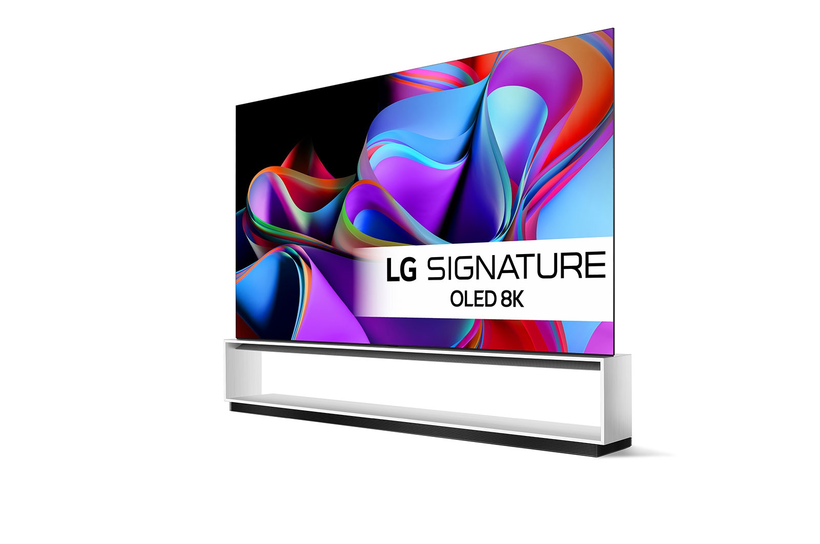 LG 88'' SIGNATURE OLED 8K - OLED Z3 (2023), L?tt vinklad v?nsterv?nd sidovy., OLED88Z39LA