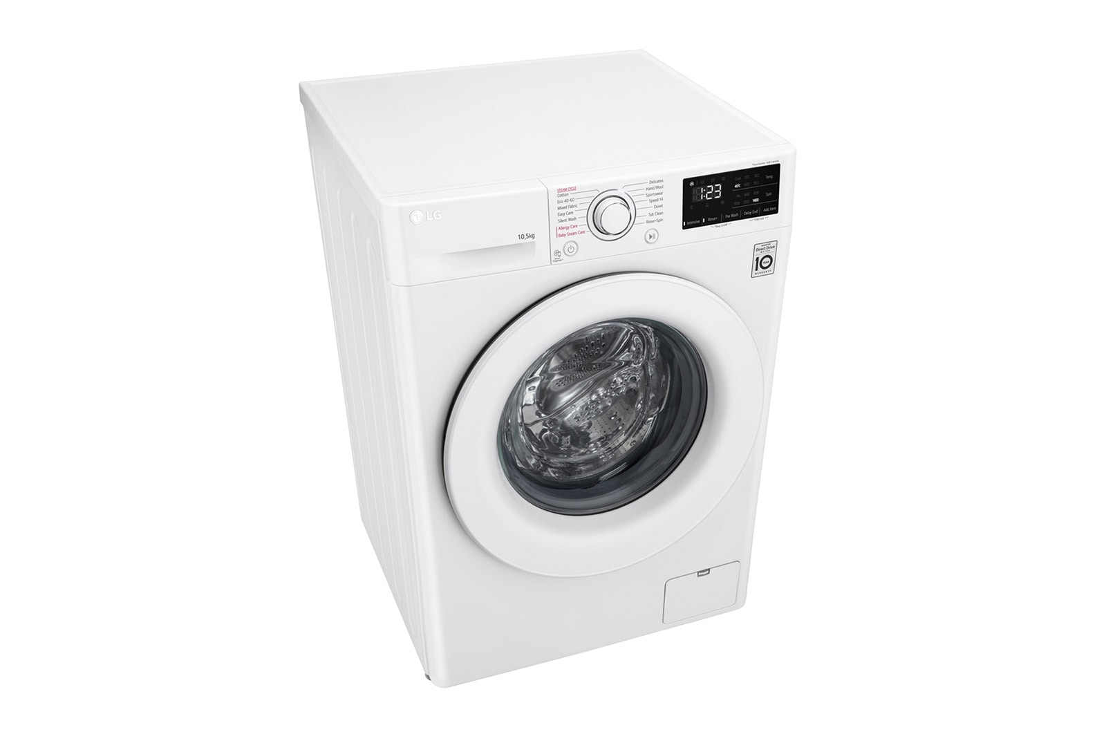 LG 10.5 kg Tv?ttmaskin(Vit) - Steam, Energiklass B, AI DD?, Smart Diagnosis?, F4WV210S0W