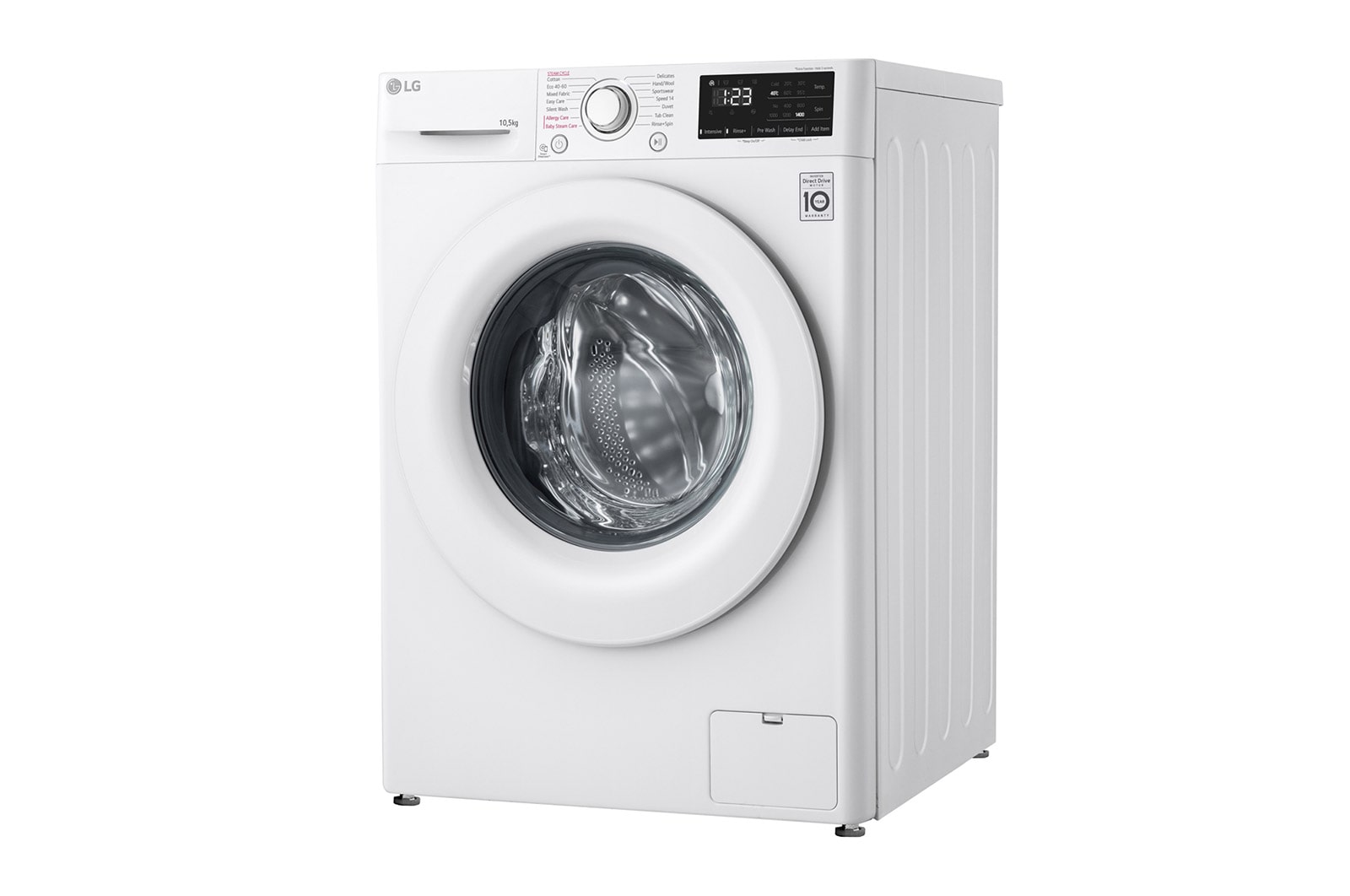 LG 10.5 kg Tv?ttmaskin(Vit) - Steam, Energiklass B, AI DD?, Smart Diagnosis?, F4WV210S0W