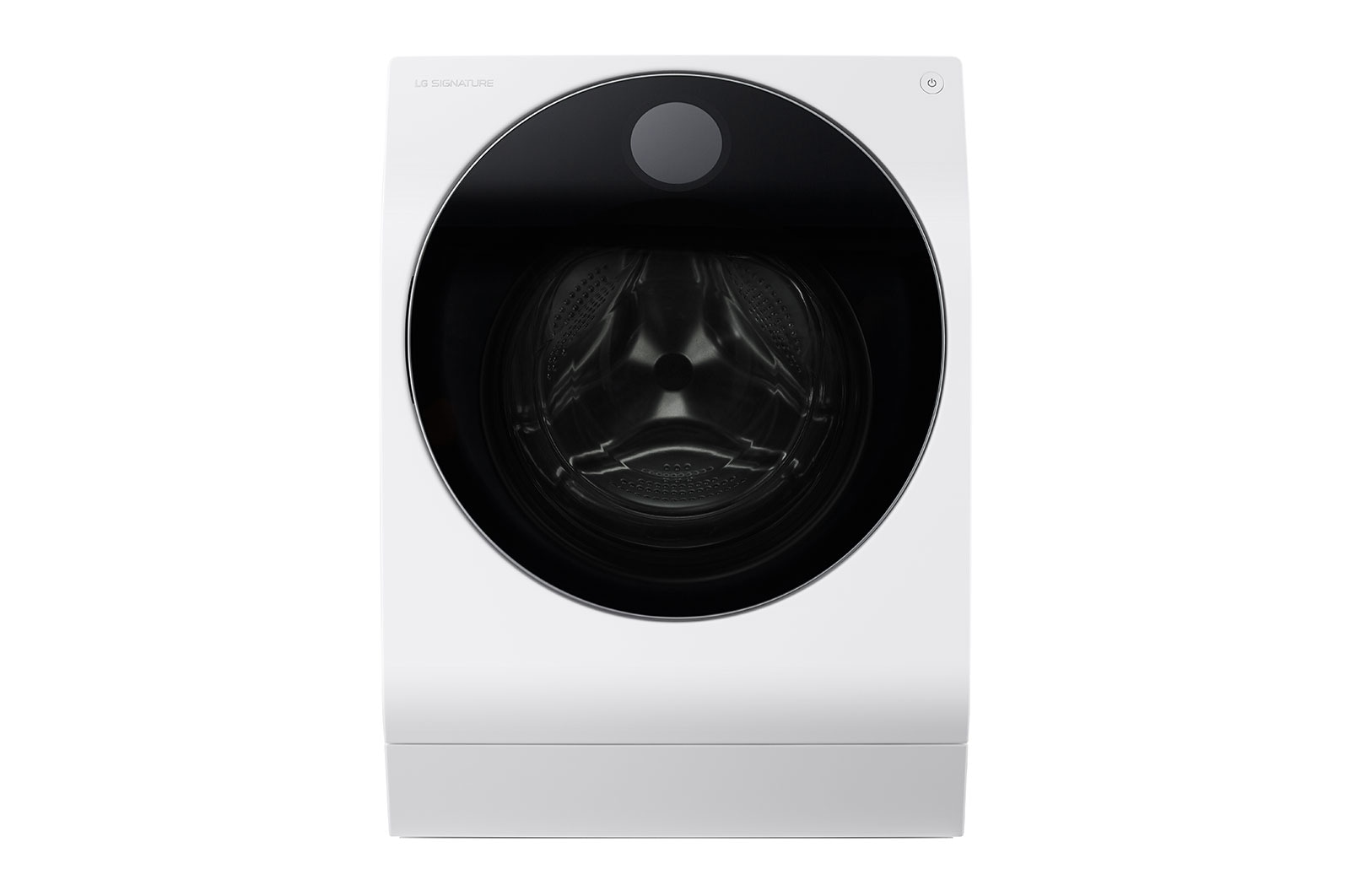 Vy framifr?n av 12 kg / 7 kg?LG SIGNATURE?Tv?ttmaskin/Torktumlare(Vit) - Steam, Energiklass A, TurboWash?,?Auto Dose, Smart Diagnosis? med Wi-Fi LSWD100E