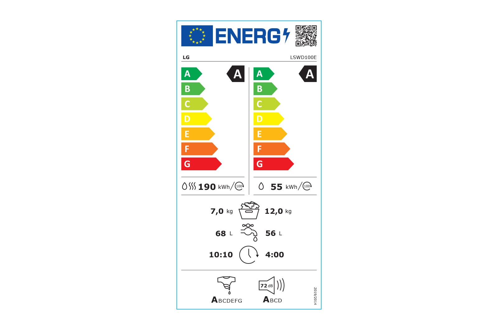 LG 12 kg / 7 kg?LG SIGNATURE?Tv?ttmaskin/Torktumlare(Vit) - Steam, Energiklass A, TurboWash?,?Auto Dose, Smart Diagnosis? med Wi-Fi, LSWD100E