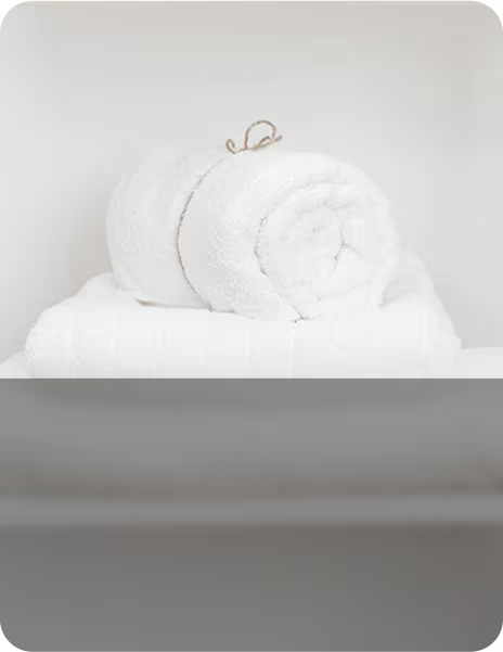 Bilden visar F? fluffiga "hotellhanddukar" i ditt eget hem