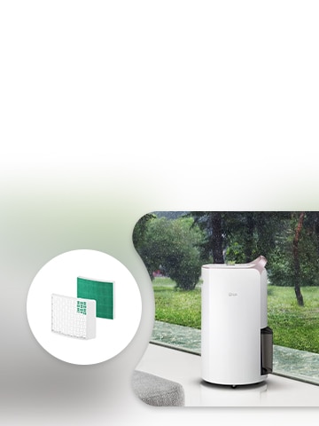 This is a picture of the LG air purifier and its accessory.