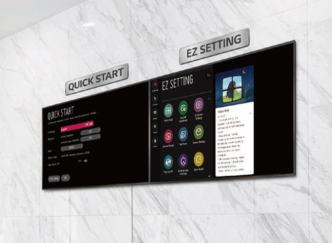 This image presents the settings screens of webOS TVs.