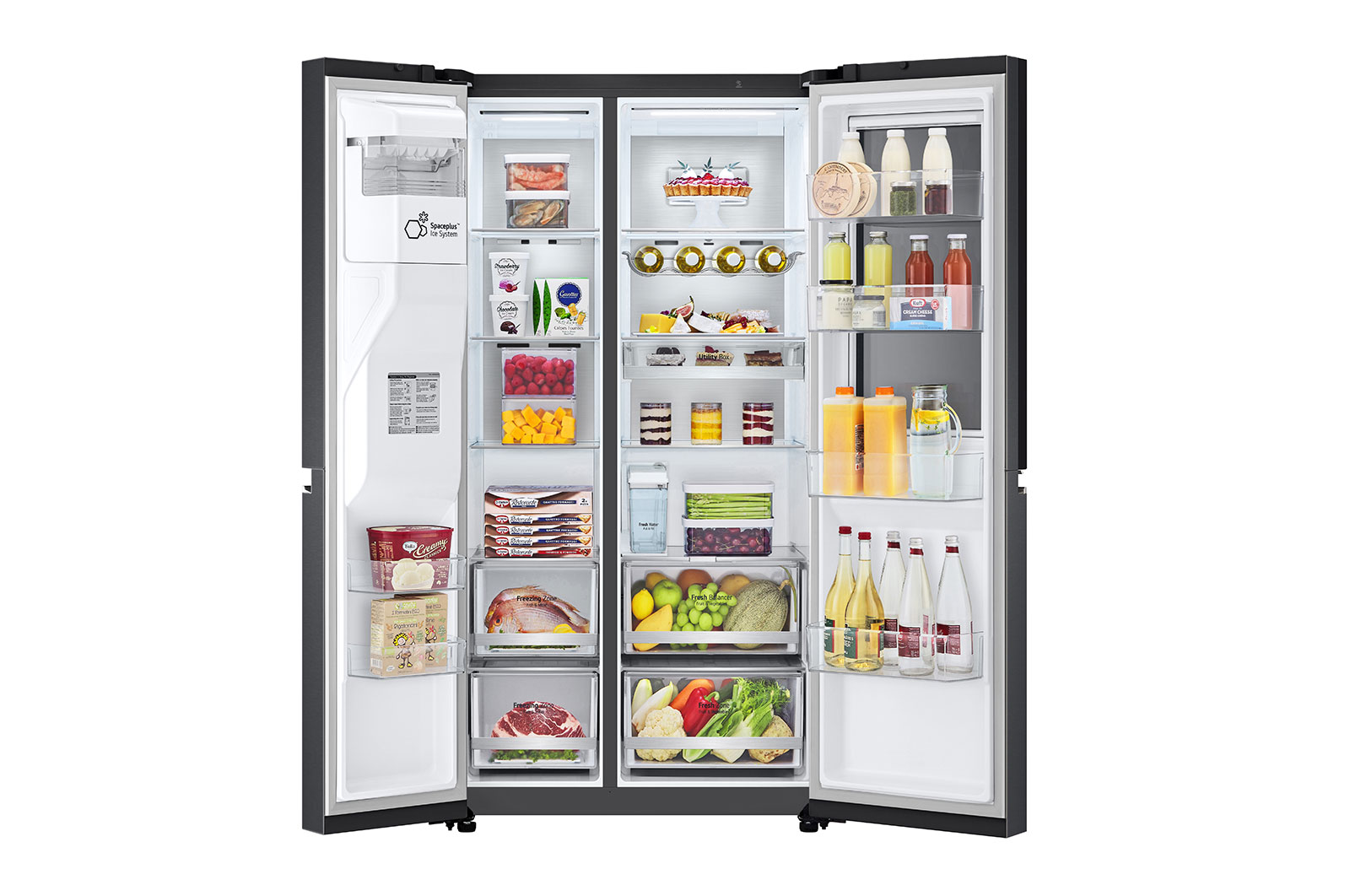 LG  617L Side by Side Fridge with InstaView? Door-in-Door? in Matt Black, GS-X6172MC