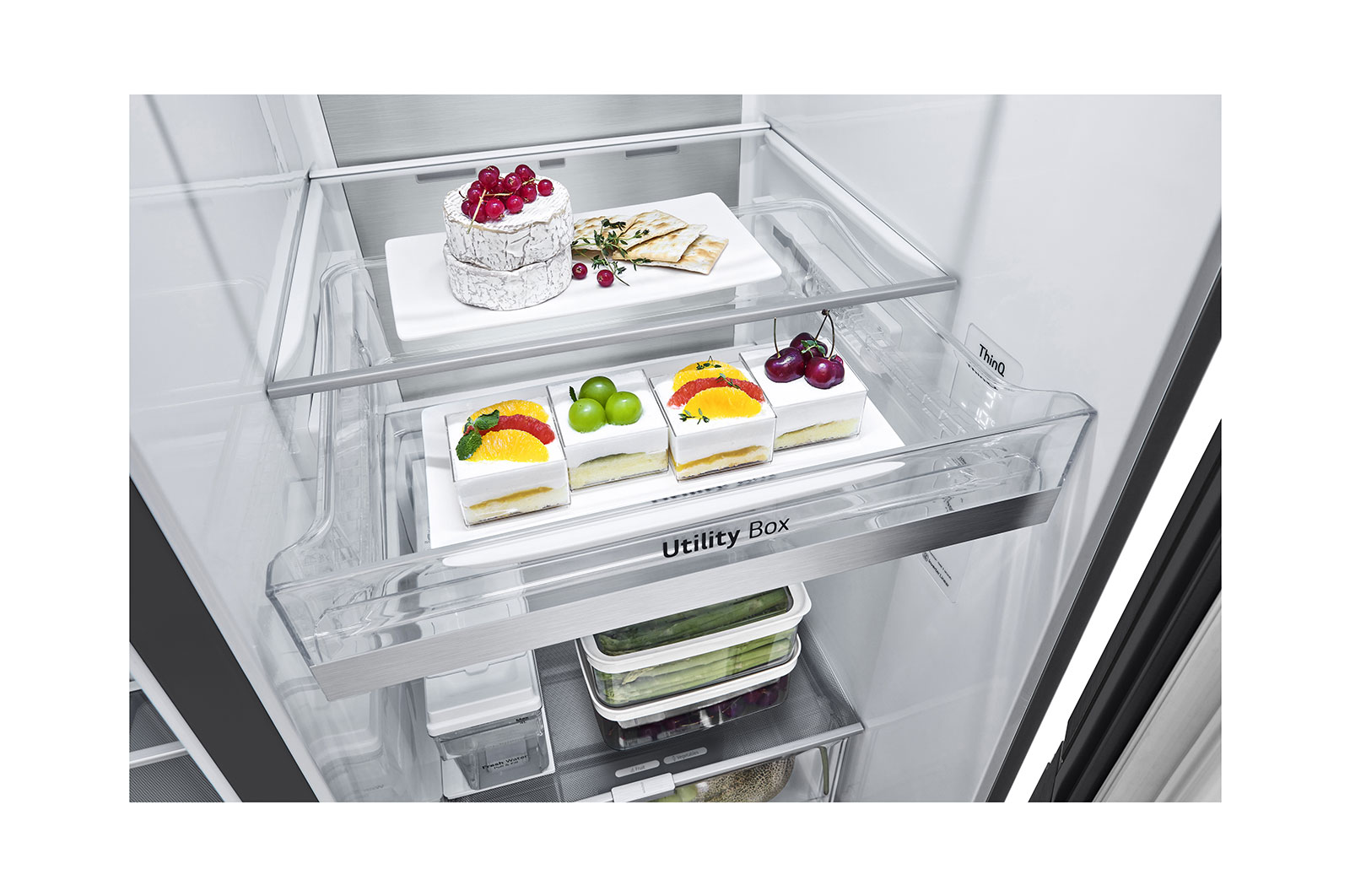 LG  617L Side by Side Fridge with InstaView? Door-in-Door? in Matt Black, GS-X6172MC