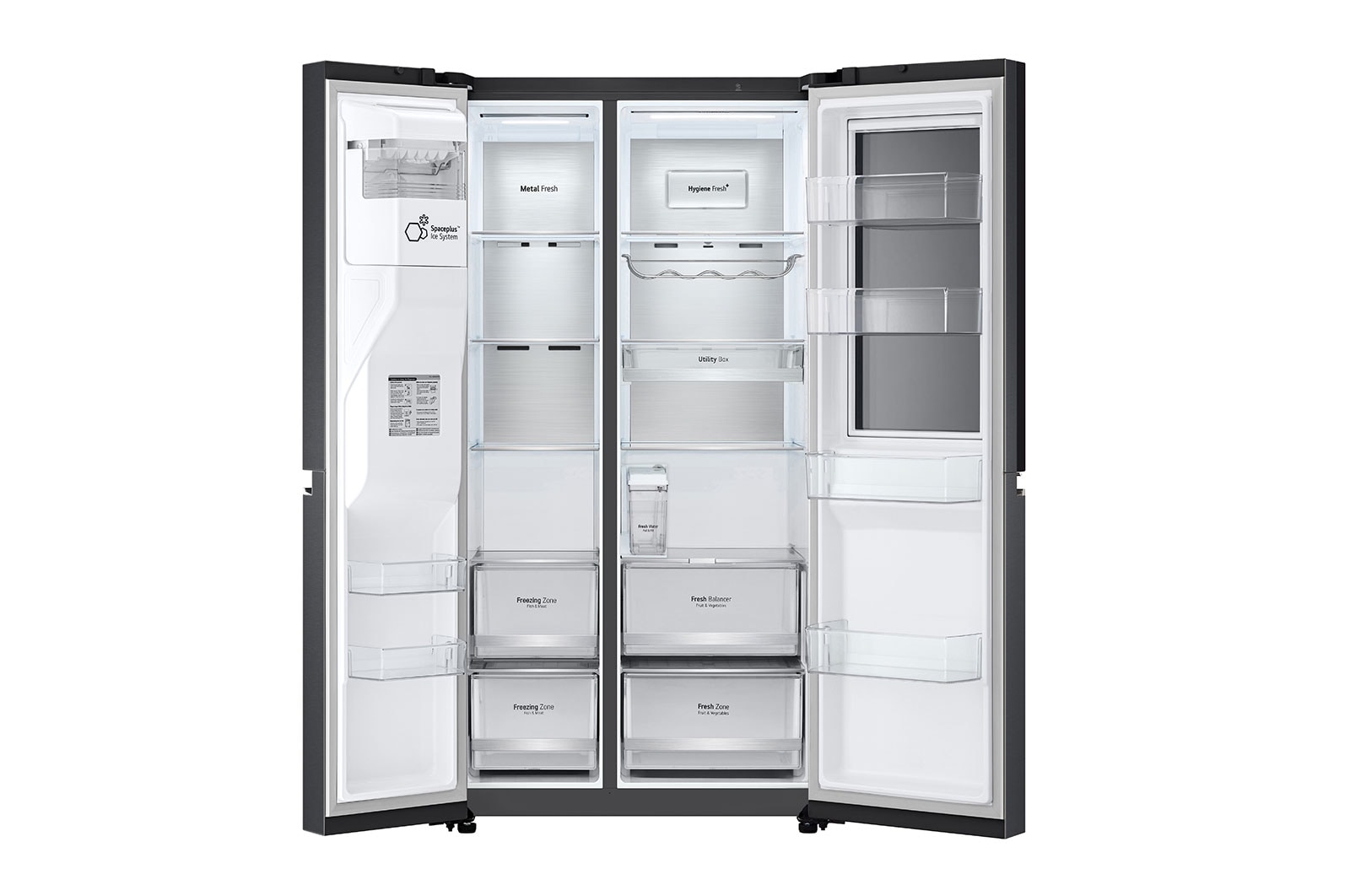 LG  617L Side by Side Fridge with InstaView? Door-in-Door? in Matt Black, GS-X6172MC