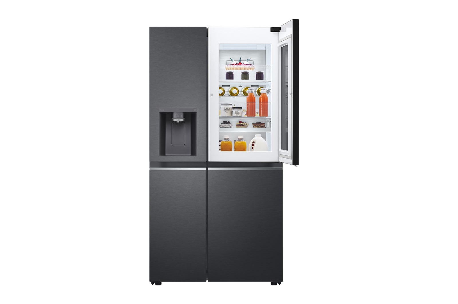 LG  617L Side by Side Fridge with InstaView? Door-in-Door? in Matt Black, GS-X6172MC
