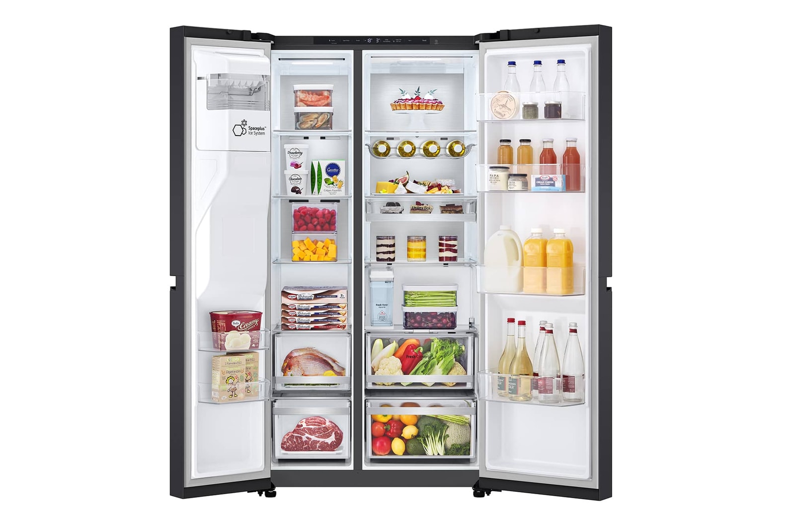 LG 623L Side by Side Fridge with Smart Inverter Compressor? in Essence Black Steel, GS-L6104EV