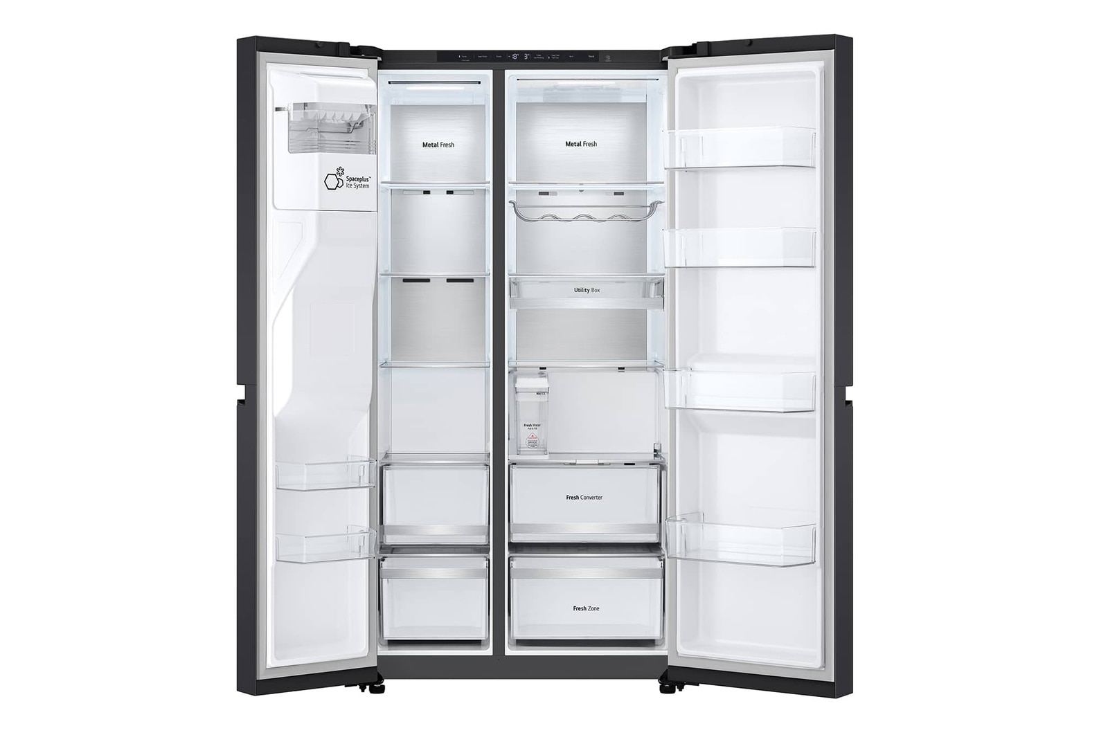 LG 623L Side by Side Fridge with Smart Inverter Compressor? in Essence Black Steel, GS-L6104EV