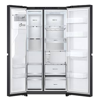 LG 623L Side by Side Fridge with Smart Inverter Compressor? in Essence Black Steel, GS-L6104EV
