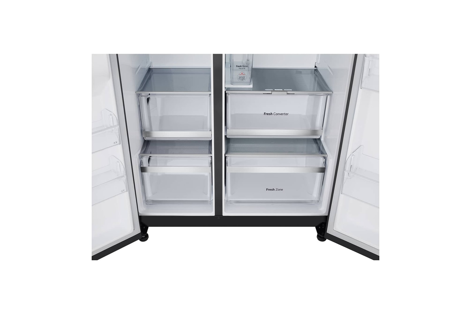 LG 623L Side by Side Fridge with Smart Inverter Compressor? in Essence Black Steel, GS-L6104EV