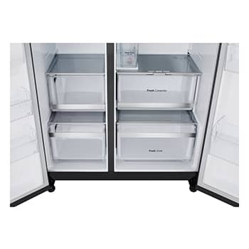 LG 623L Side by Side Fridge with Smart Inverter Compressor? in Essence Black Steel, GS-L6104EV