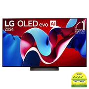 Front view with LG OLED evo and 11 Years World No.1 OLED Emblem on screen