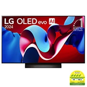 Front view with LG OLED evo and 11 Years World No.1 OLED Emblem on screen
