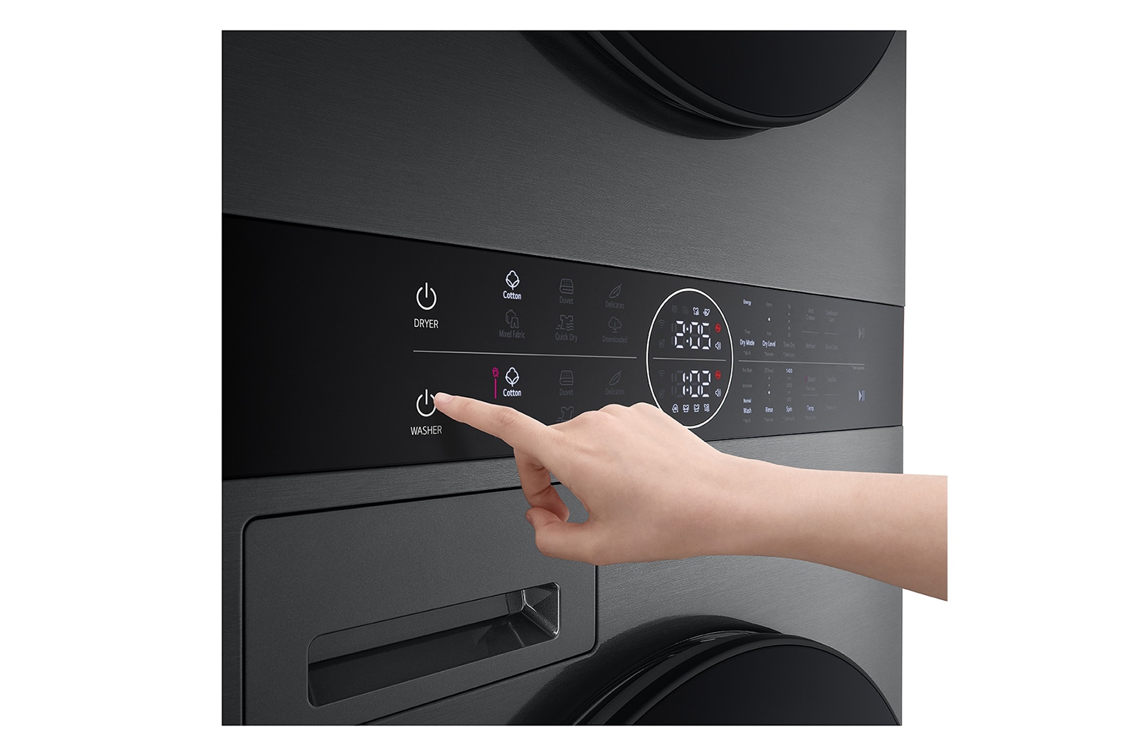 LG 14/10kg AI DD? Front Load WashTower? in Black Steel, WT1410NHB