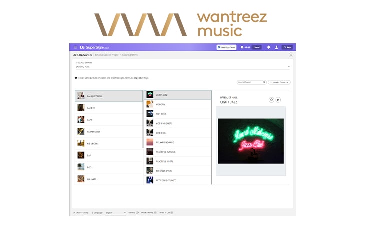 ?????????????????????????????????? Wantreez Music ????????????? LG SuperSign Cloud