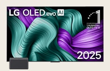 Ekran?nda LG OLED evo AI 2025 ba?l??? ve 12 y?ld?r Dünyan?n 1 Numaral? OLED TV’si amblemi bulunan, renkli ve detayl? bir sanat eseri g?steren LG Kablosuz OLED TV. Zero Connect Box ?n k?sm?n alt?nda duruyor.