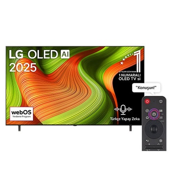 ?nden g?rünüm 77 in? LG OLED AI B5 4K Smart TV AI Sihirli Kumanda Dolby Vision webOS25 2025?OLED77B56LA