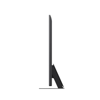 LG QNED evo AI QNED85 4K Smart TV’nin ?nden ve yandan g?rünümü uzunluk, geni?lik, yükseklik ve derinlik boyutlar?n? g?steriyor.