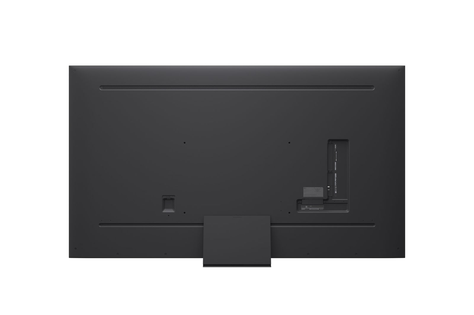 LG QNED evo AI QNED85 4K Smart TV’nin ?nden ve yandan g?rünümü uzunluk, geni?lik, yükseklik ve derinlik boyutlar?n? g?steriyor.