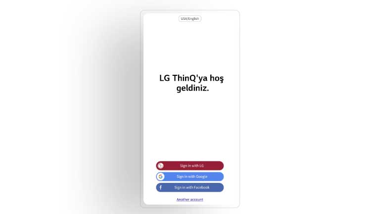 LG ThinQ uygulamas?n?n a??l?? ekran?n?n g?rüntüsü