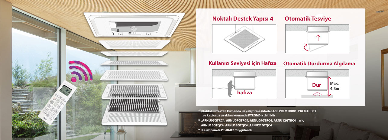 Otomatik Yükseltme Izgaras?; 4 noktadan destekli yap?s?, otomatik seviye ayarlama ve otomatik durma ?zellikleri ve kullan?c?n?n uzanabilece?i bir konumdaki belle?i ile filtre temizli?ini kolayla?t?r?r.