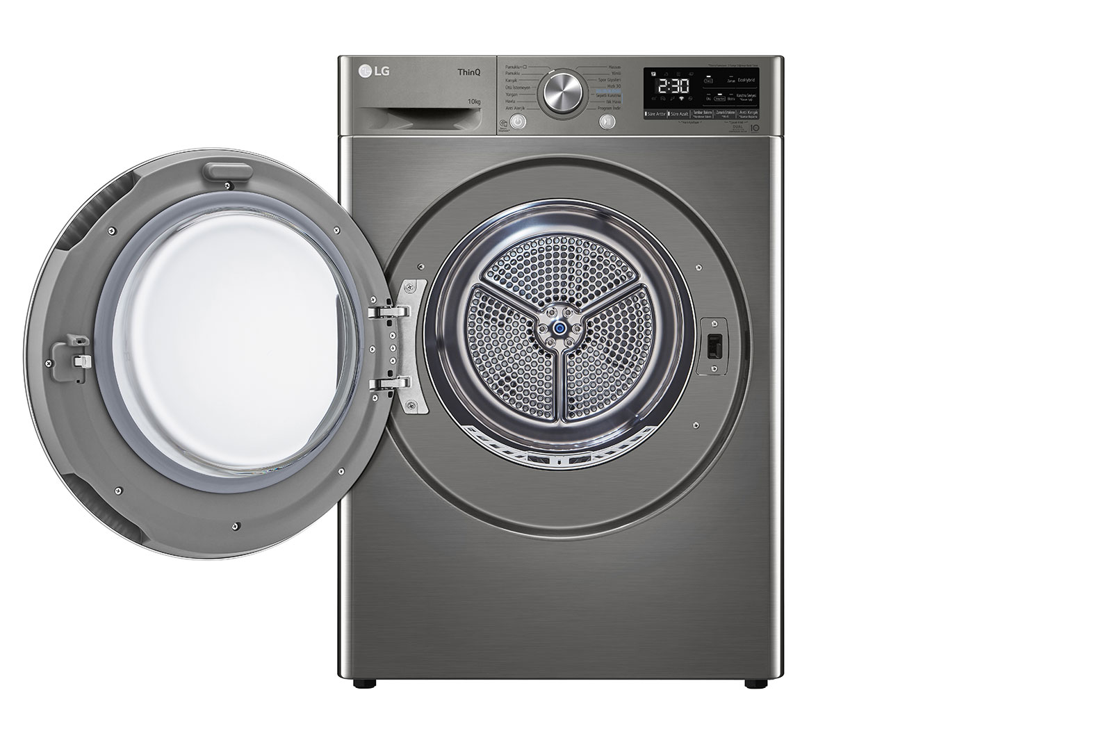 LG 10 Kg Kurutma Makinesi | DUAL Inverter Is? Pompal? Kurutucu |ThinQ (Wi-Fi) ?zellikli | Gri Renk, RH10V9PV2W