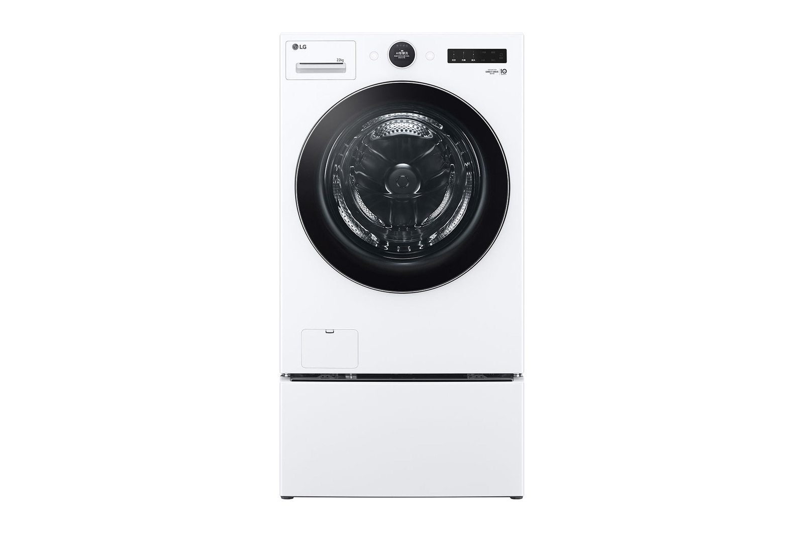 洗22&#43;2.5公斤 TWINWash 雙能洗&#xff5c;冰瓷白&#xff5c;蒸洗脫 TW22FWPT.S250HW 正視圖