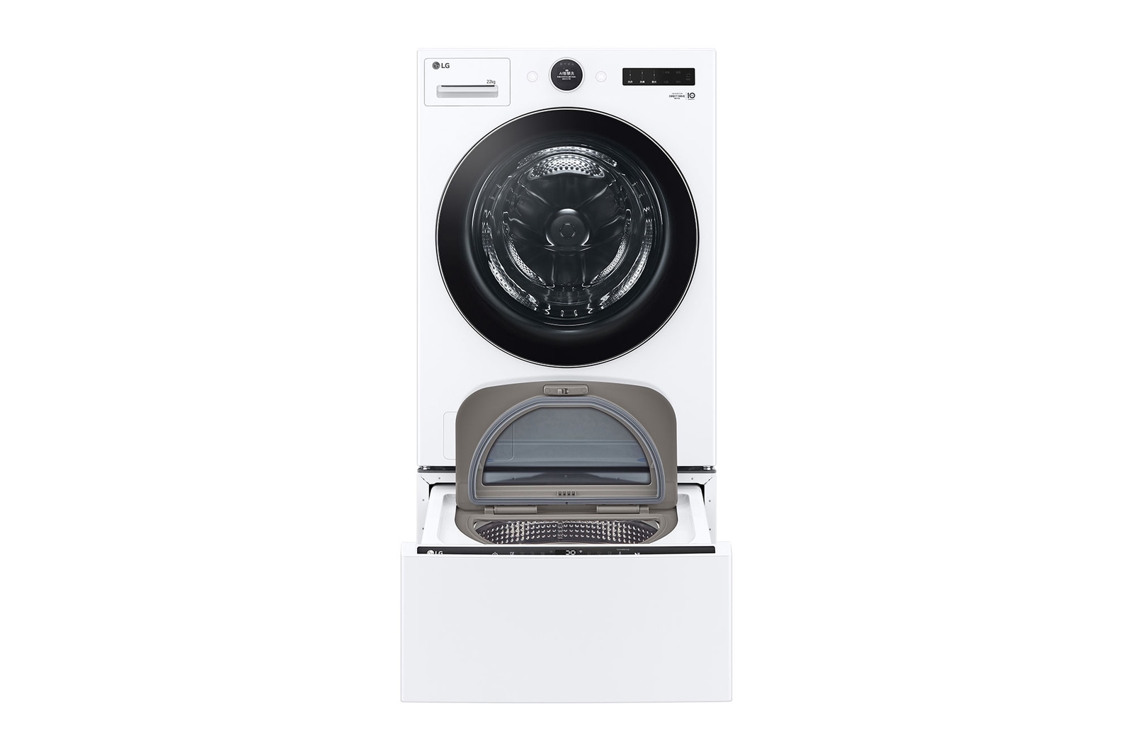 LG 洗22+2.5公斤 TWINWash 雙能洗｜冰瓷白｜蒸洗脫, TW22FWPT.S250HW