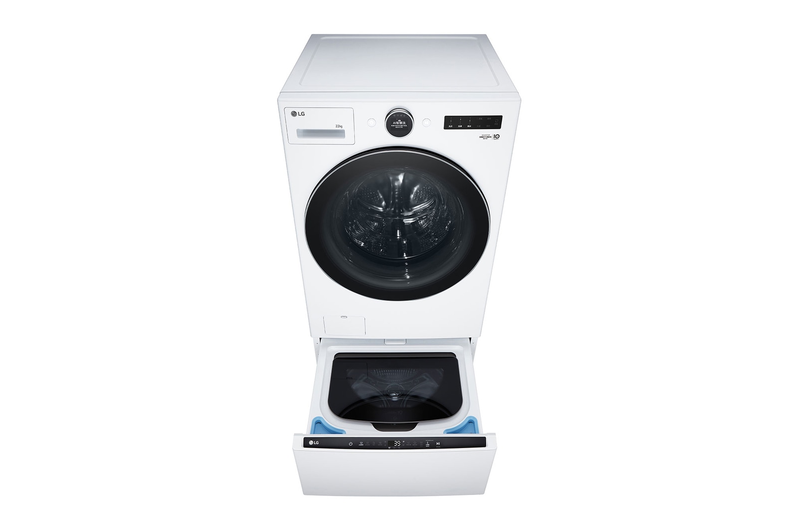 LG 洗22+2.5公斤 TWINWash 雙能洗｜冰瓷白｜蒸洗脫, TW22FWPT.S250HW