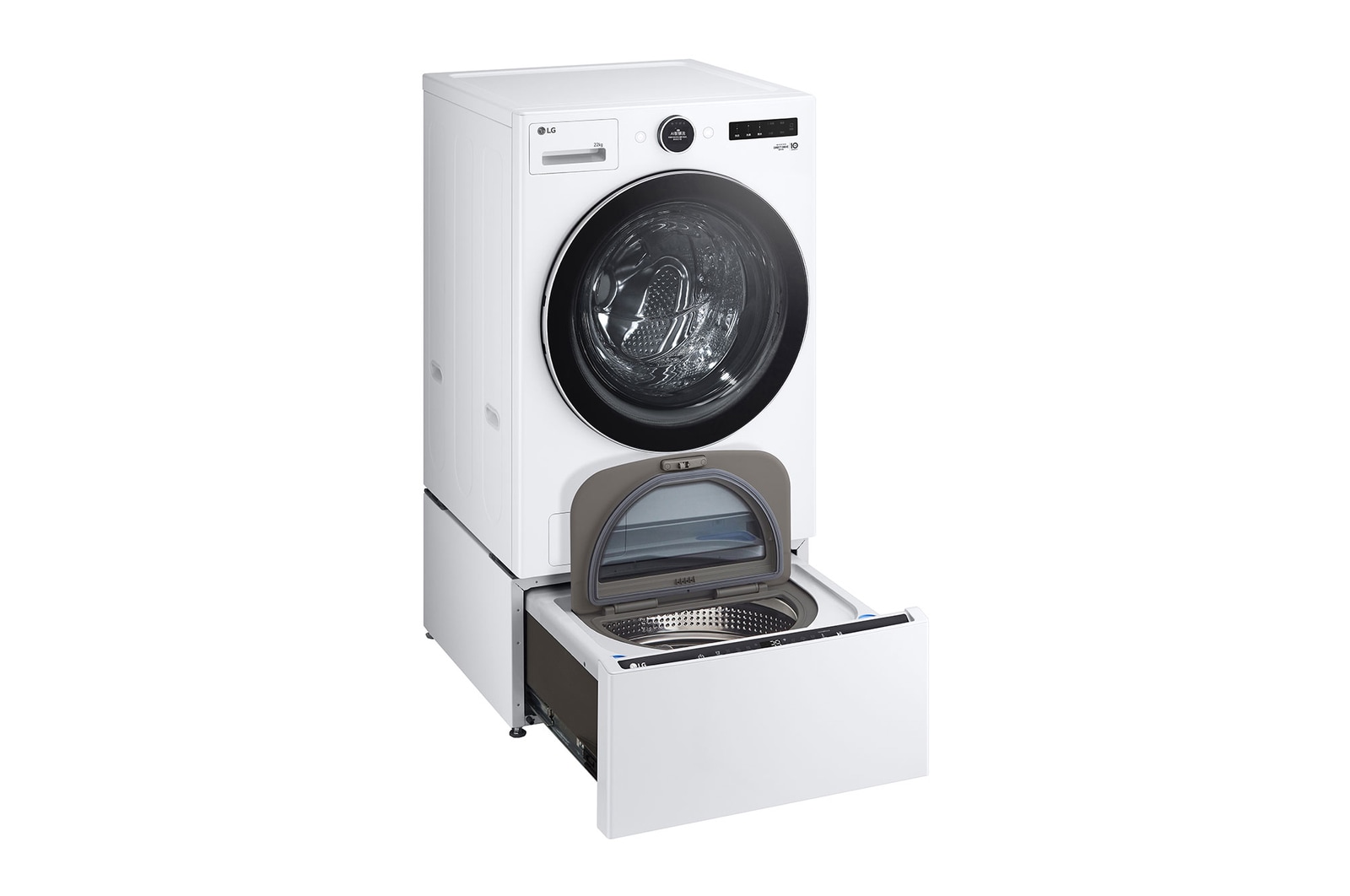 LG 洗22+2.5公斤 TWINWash 雙能洗｜冰瓷白｜蒸洗脫, TW22FWPT.S250HW