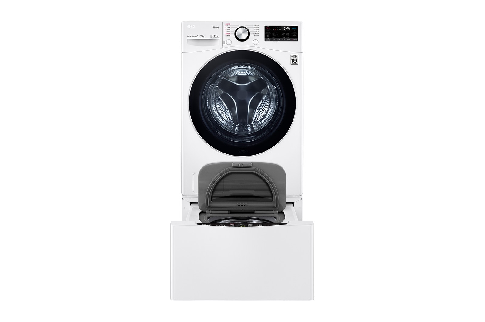 LG 洗15+2公斤 TWINWash 雙能洗｜冰瓷白｜蒸洗脫烘, TW15DPT.200AHW