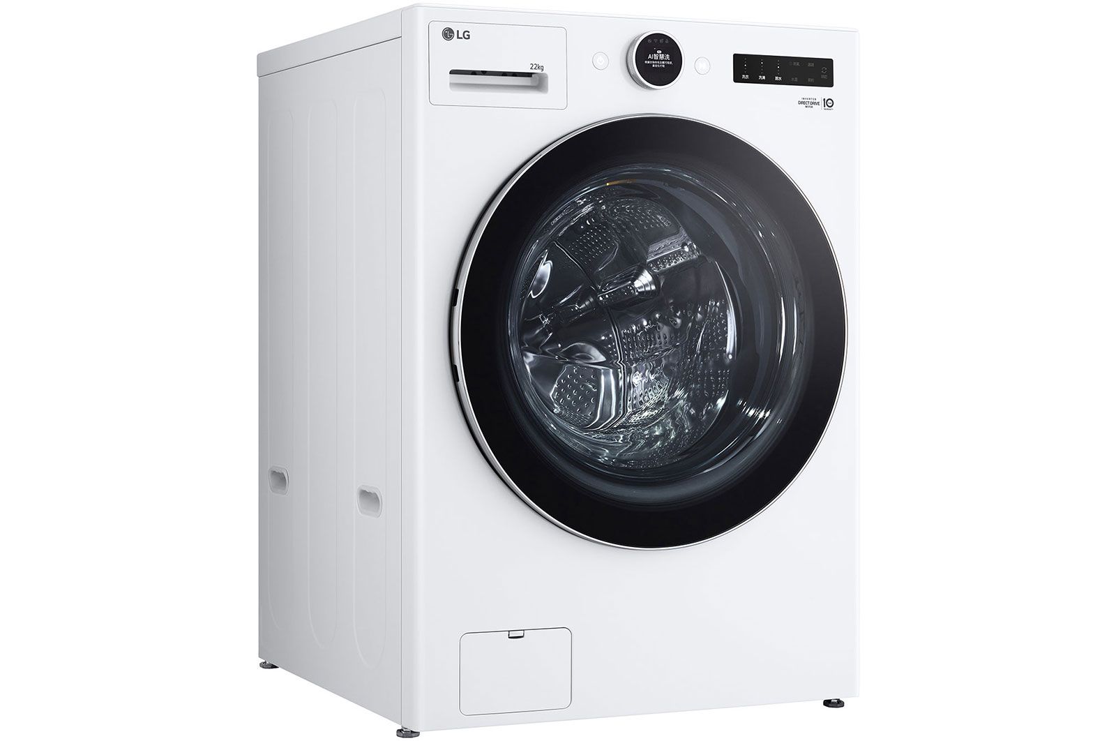 LG 22公斤滾筒洗衣機｜冰瓷白｜AI DD? 蒸洗脫, WD-S22FW