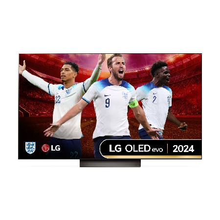 Front view of LG OLED evo OLED55C44LA TV with world’s number 1 OLED TV for 11 years emblem written in gold
