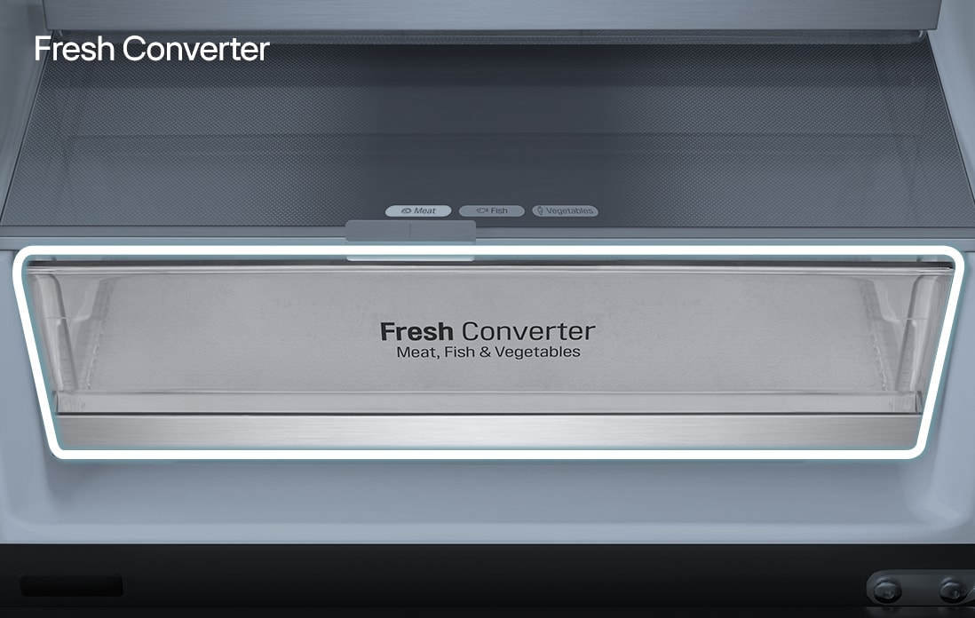 Fresh converter area inside the refrigerator.
