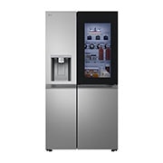 Front view of 628L InstaView? Side-By-Side Refrigerator Prime Silver (GSXE81PYBD)