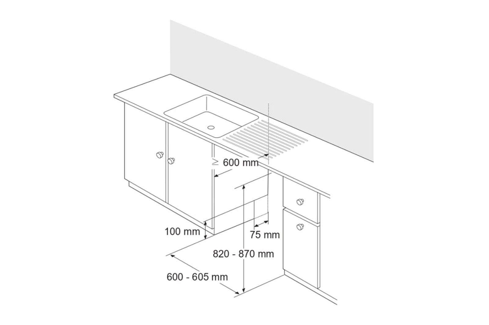 LG 60cm QuadWash? Integrated Dishwasher TrueSteam? , DB425TXS