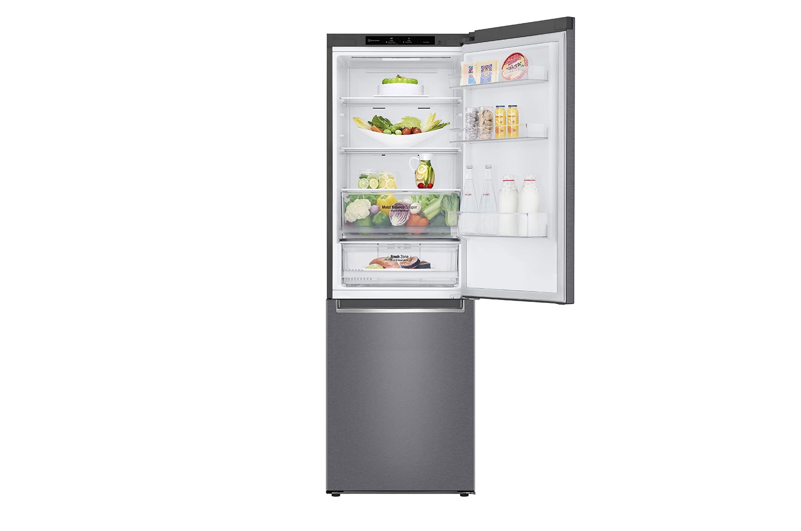 LG 341L Tall Fridge Freezer Total No Frost, Dark Graphite, GBB61DSJEN