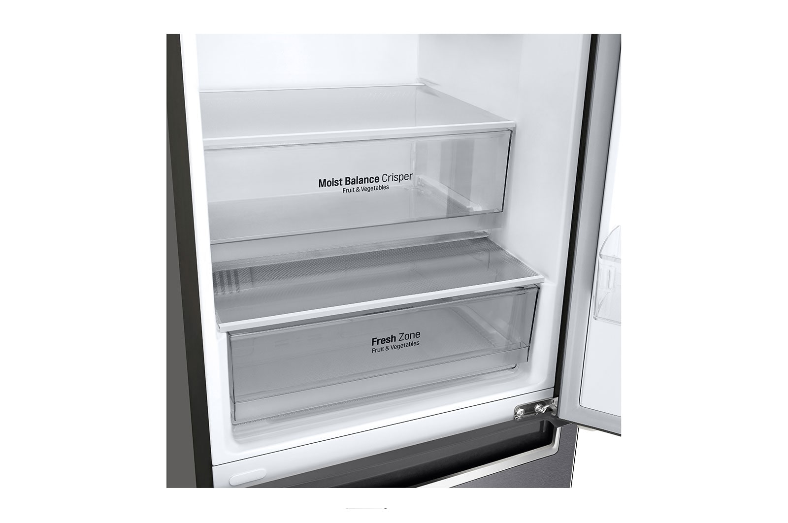LG 341L Tall Fridge Freezer Total No Frost, Dark Graphite, GBB61DSJEN